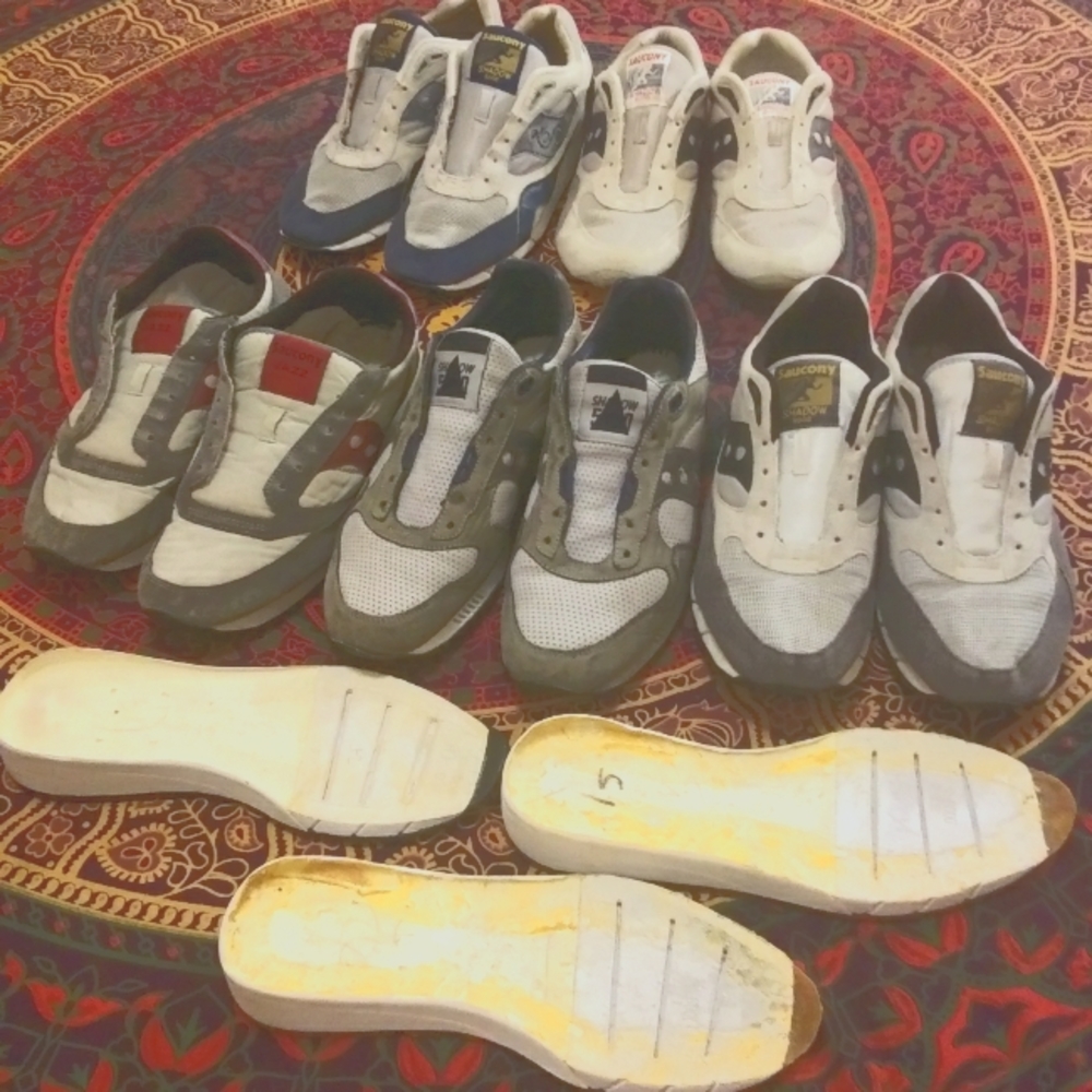 vintage Saucony uppers with extra soles